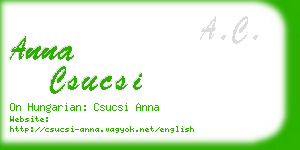 anna csucsi business card